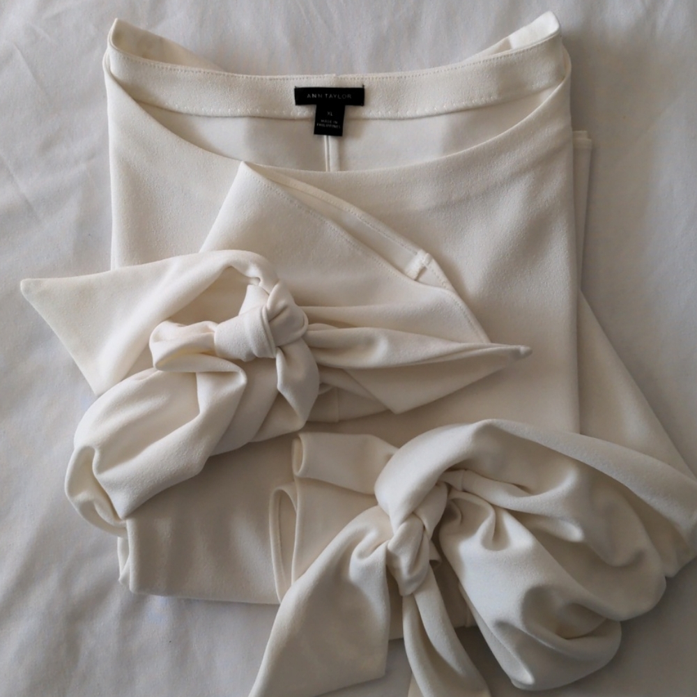 Ann Taylor, XL, cream/white, blouse